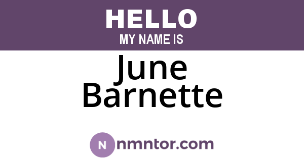 June Barnette