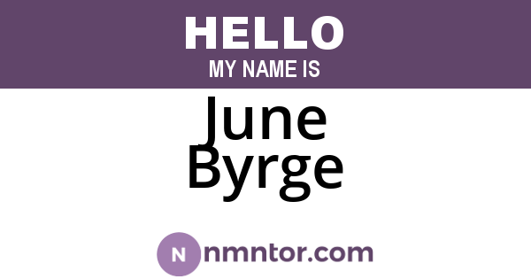 June Byrge