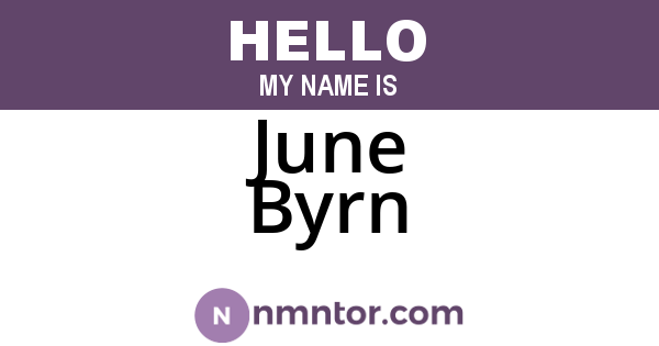 June Byrn