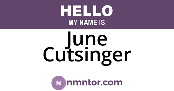 June Cutsinger