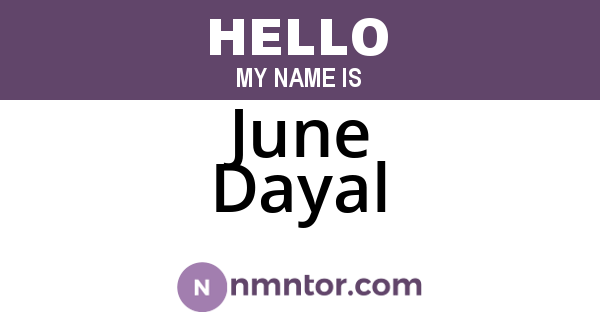 June Dayal