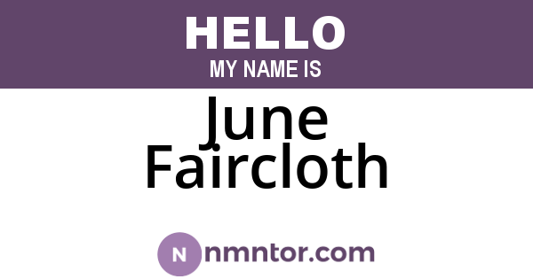 June Faircloth