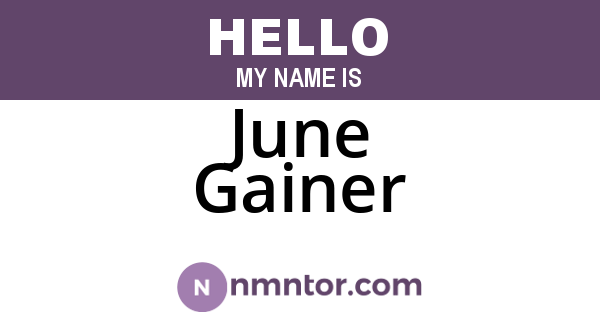 June Gainer