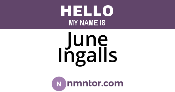 June Ingalls