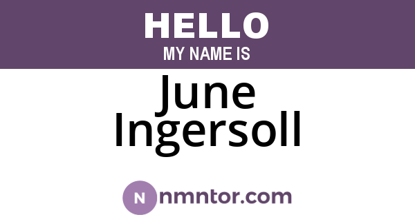 June Ingersoll