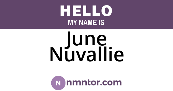 June Nuvallie