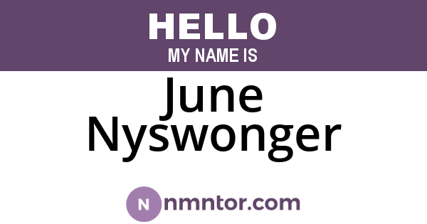 June Nyswonger