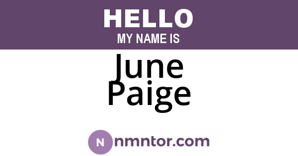 June Paige