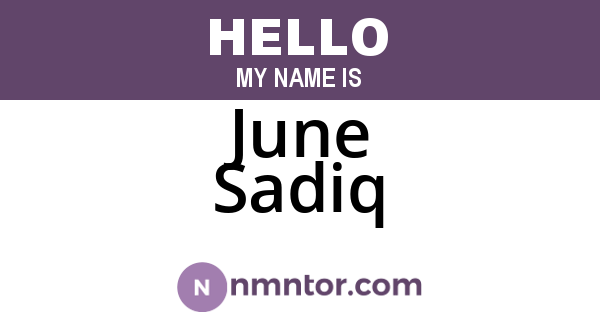 June Sadiq