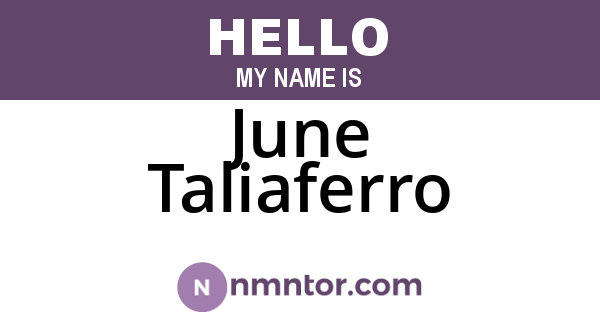 June Taliaferro