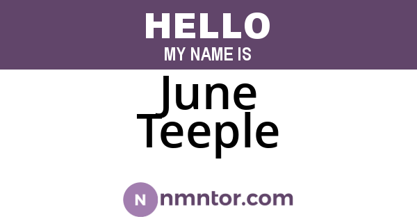 June Teeple