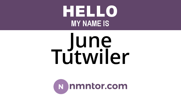 June Tutwiler