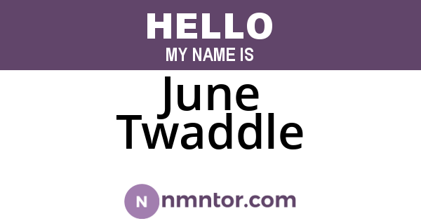 June Twaddle