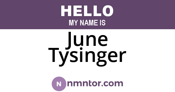June Tysinger