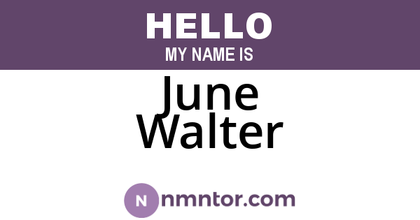 June Walter