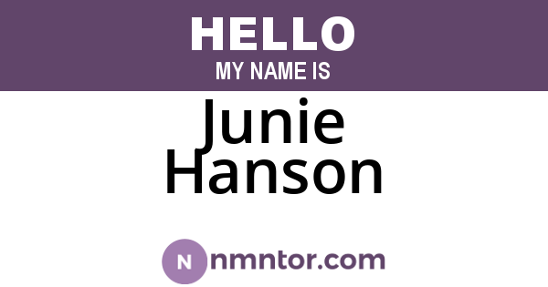Junie Hanson