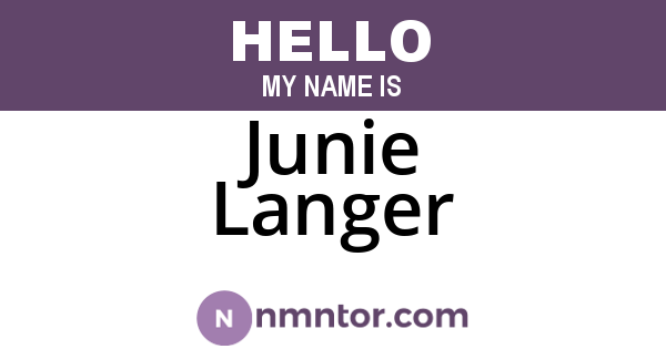 Junie Langer