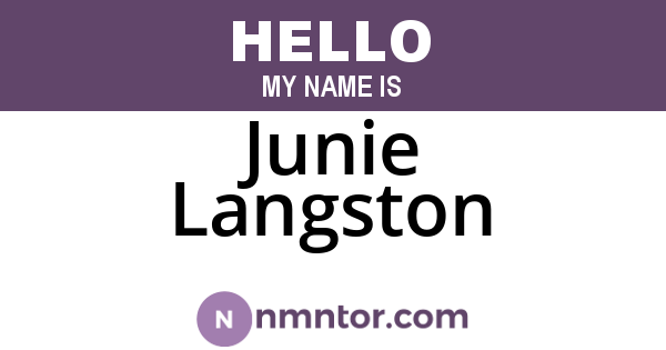 Junie Langston