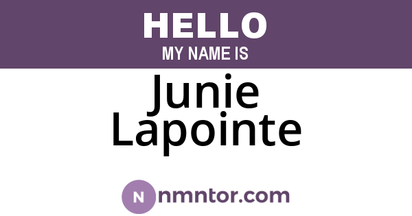 Junie Lapointe