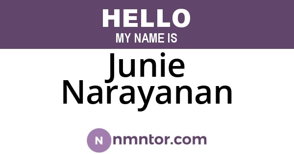 Junie Narayanan