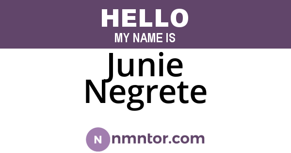 Junie Negrete