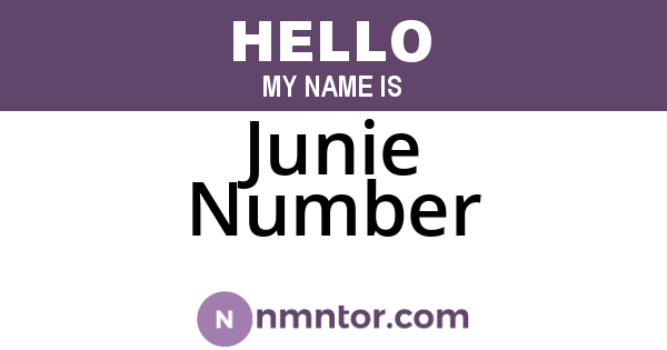 Junie Number