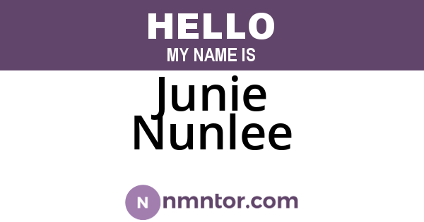 Junie Nunlee