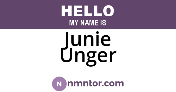 Junie Unger