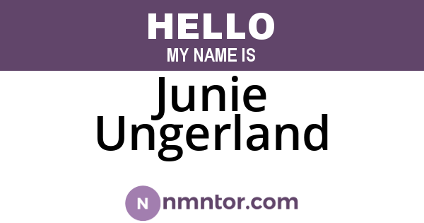 Junie Ungerland