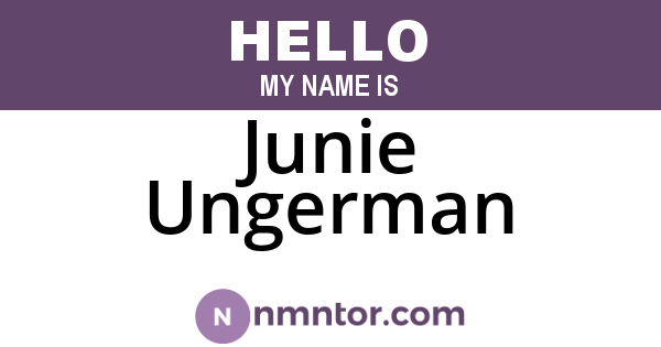 Junie Ungerman