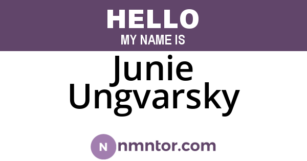 Junie Ungvarsky