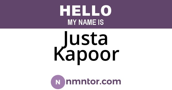 Justa Kapoor