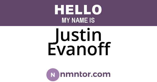Justin Evanoff