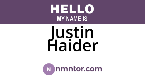 Justin Haider