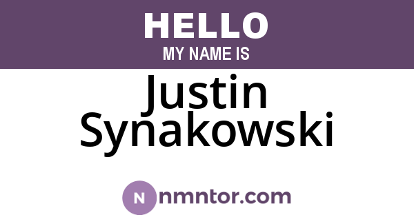 Justin Synakowski