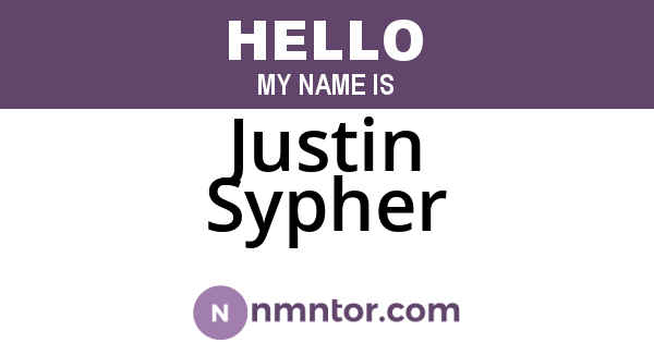 Justin Sypher