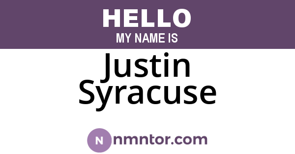 Justin Syracuse