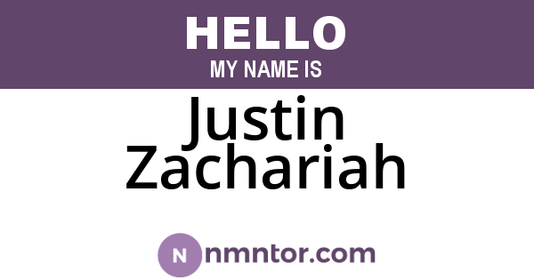 Justin Zachariah
