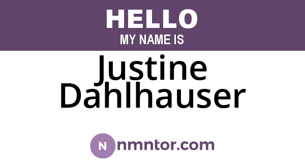 Justine Dahlhauser