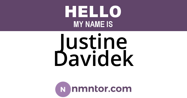 Justine Davidek
