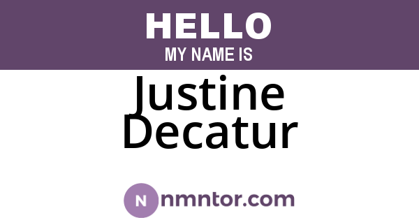 Justine Decatur