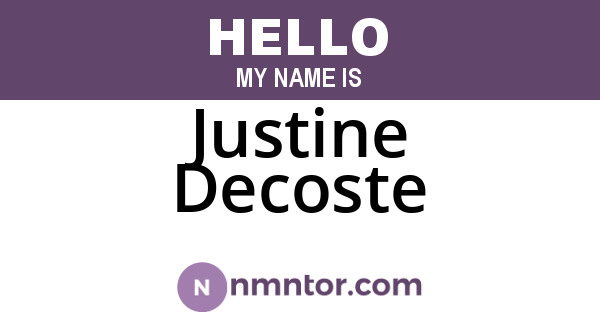 Justine Decoste