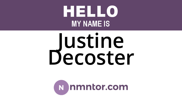 Justine Decoster