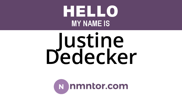 Justine Dedecker
