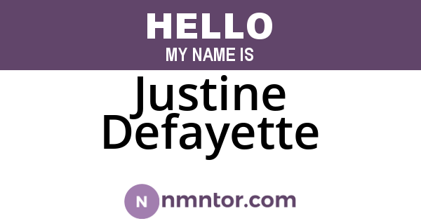 Justine Defayette