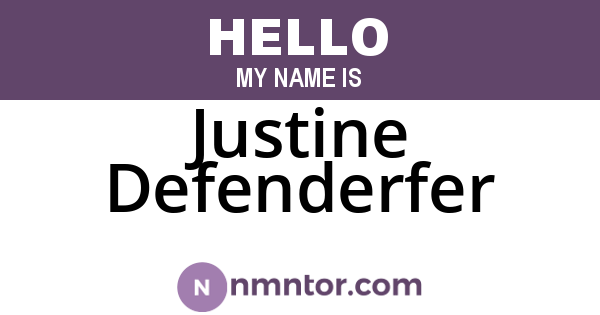 Justine Defenderfer