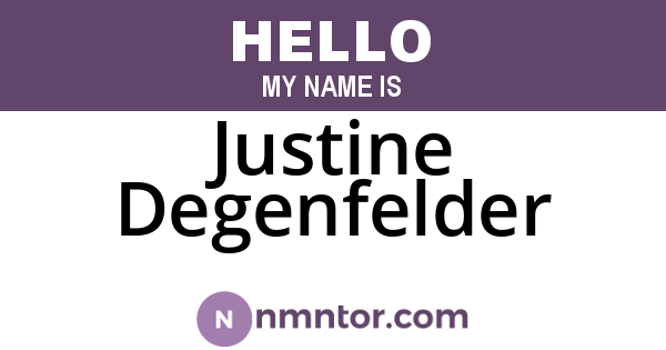 Justine Degenfelder