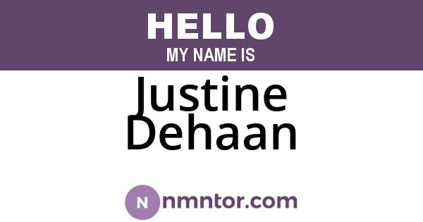 Justine Dehaan