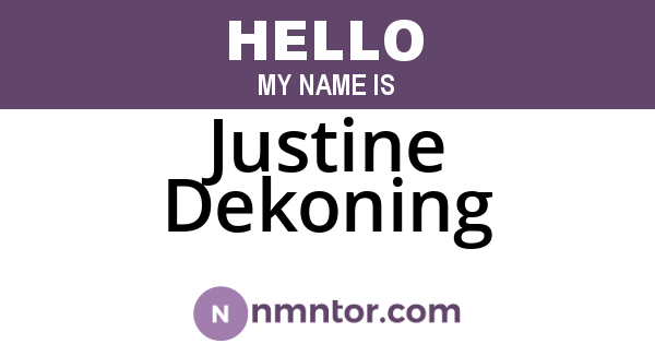 Justine Dekoning