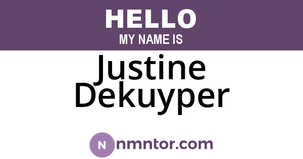 Justine Dekuyper